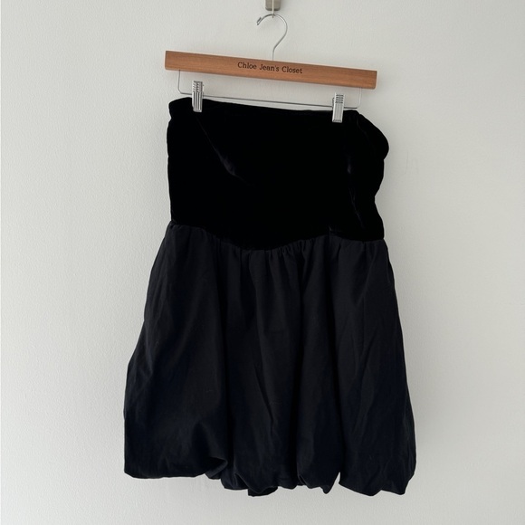 REFORMATION NWT Black St. Louis Strapless Velvet Mini Dress 10 - Picture 8 of 13